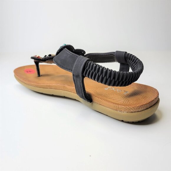 BEADED Sandals Size 7 Elastic Strap Toe Post Cushioned Stylish Sandals NEW - Picture 7 of 12